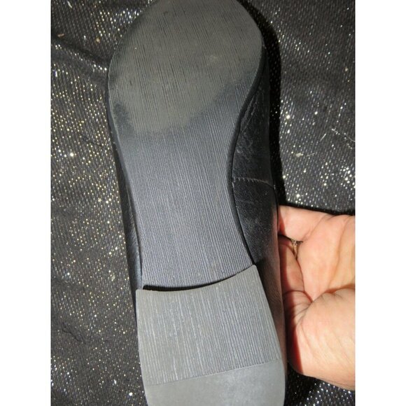 Steve Madden Henri Black Leather Upper Embellished Studded Slip On Loafers sz 8 - Picture 9 of 11